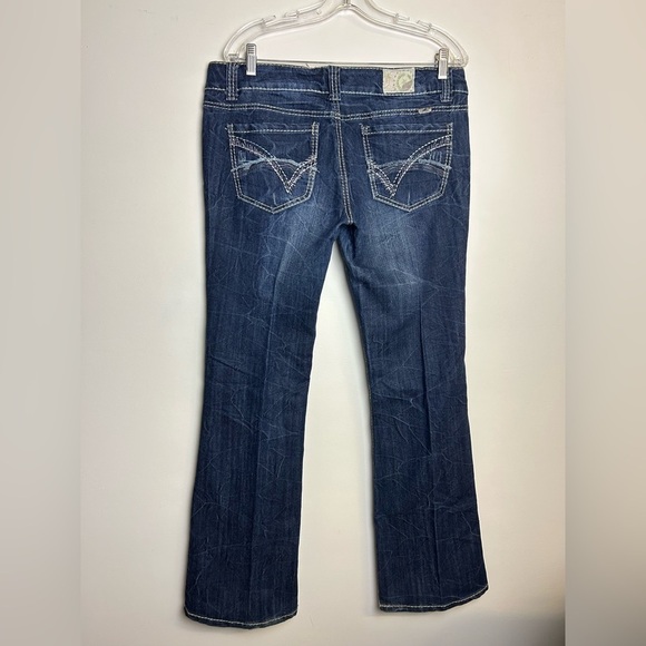 Vanilla Star Cowgirl Jeans Womens Size 13 Blue Washed Boocut Wide leg Mid Rise - Picture 2 of 14